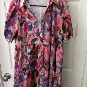 SHEIN Multicolor Abstract Midi Dress